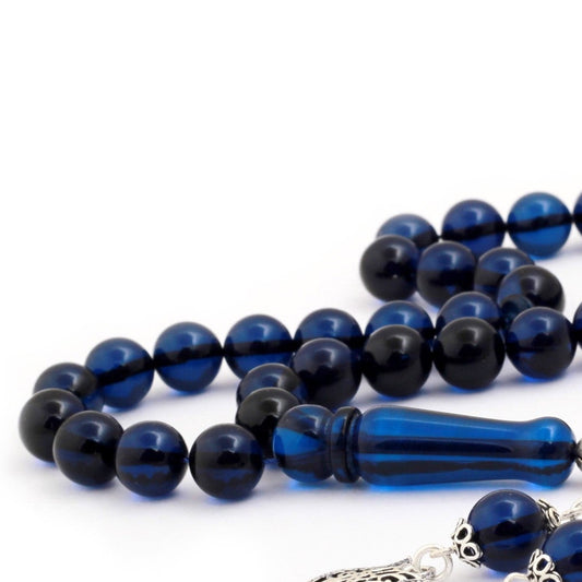 Orjinal Kehribar Kazaz Gümüş Püsküllü Tesbih