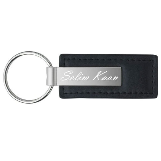 Leather keychain name