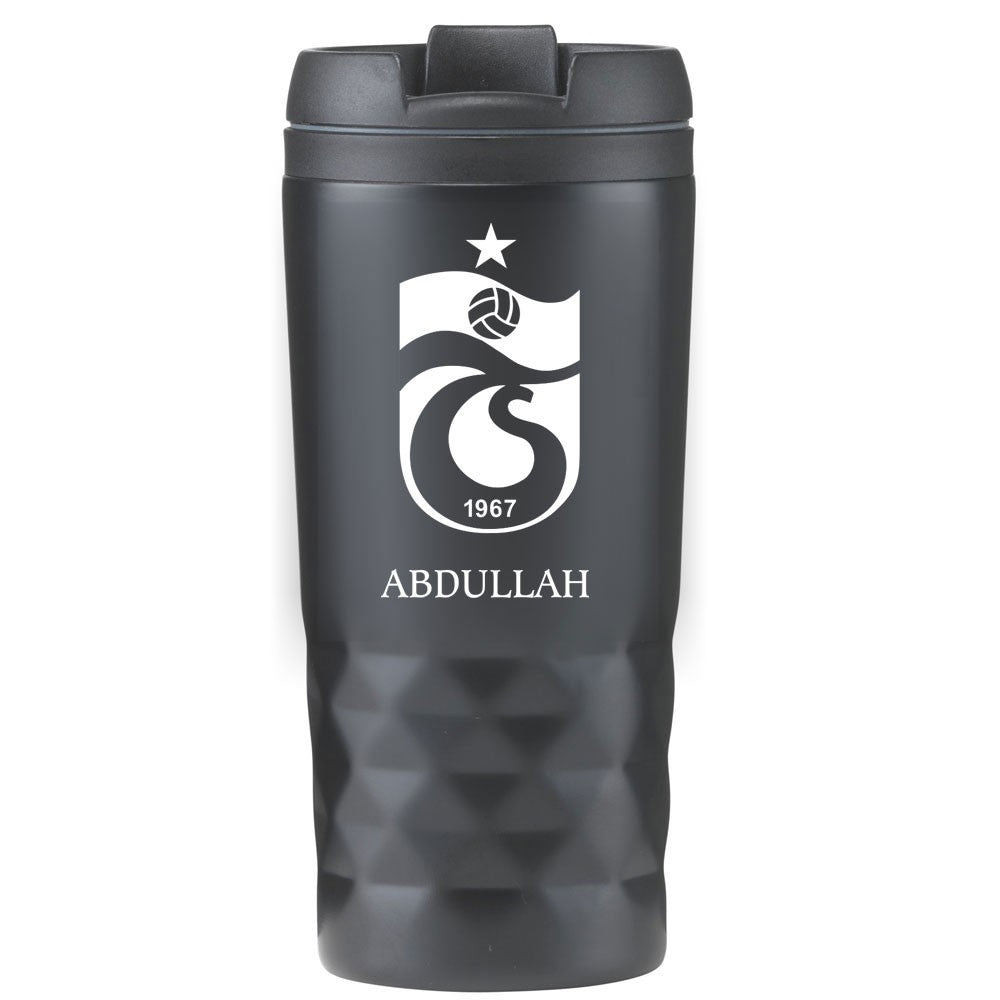 Personalized named rvs black thermos cup