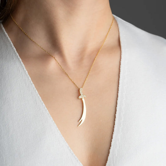 925 Ayar Gümüş Zülfikar Kılıcı Kolye