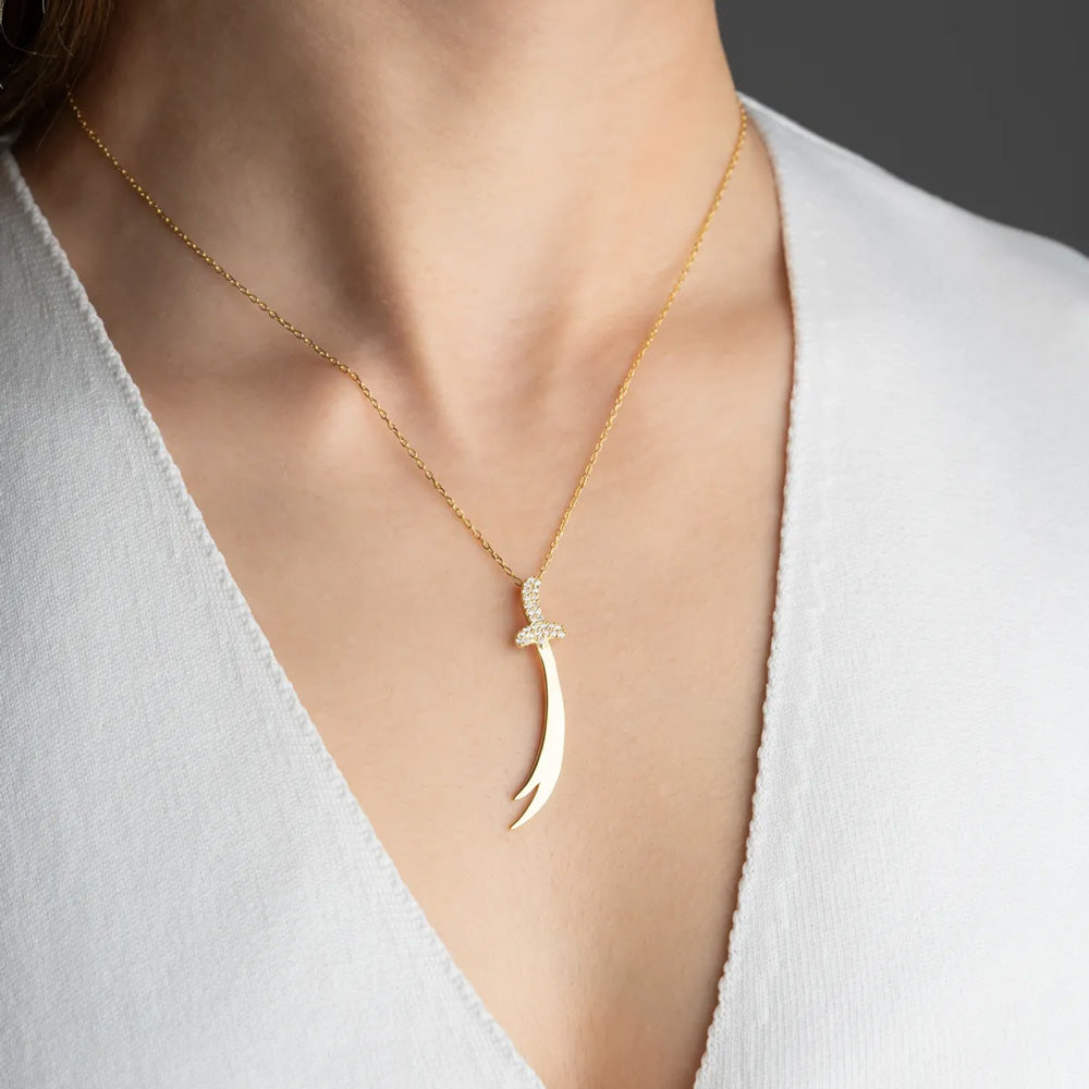 925 Sterling Silver Zulfiqar Sword Necklace