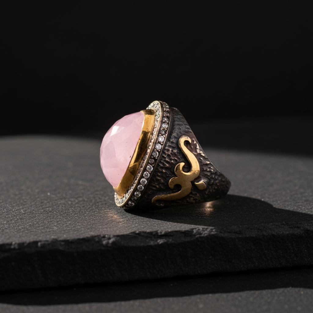 Damenring mit Quvartz und 925 Sterling Silber