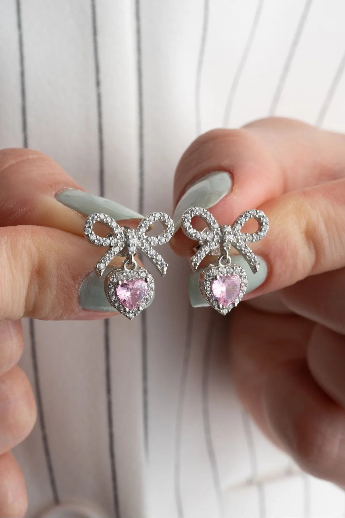 Sweetheart Bow - 925 Sterling Silver Earrings