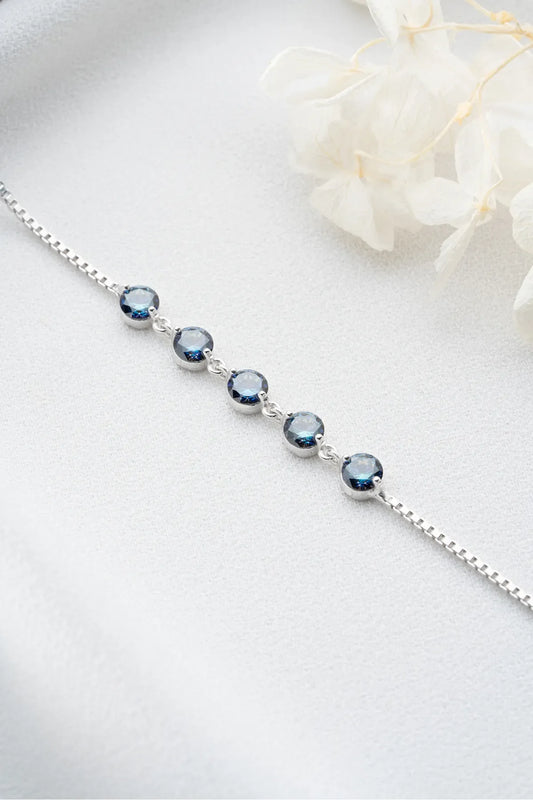 Bracelet en argent sterling bleu nocturne 925