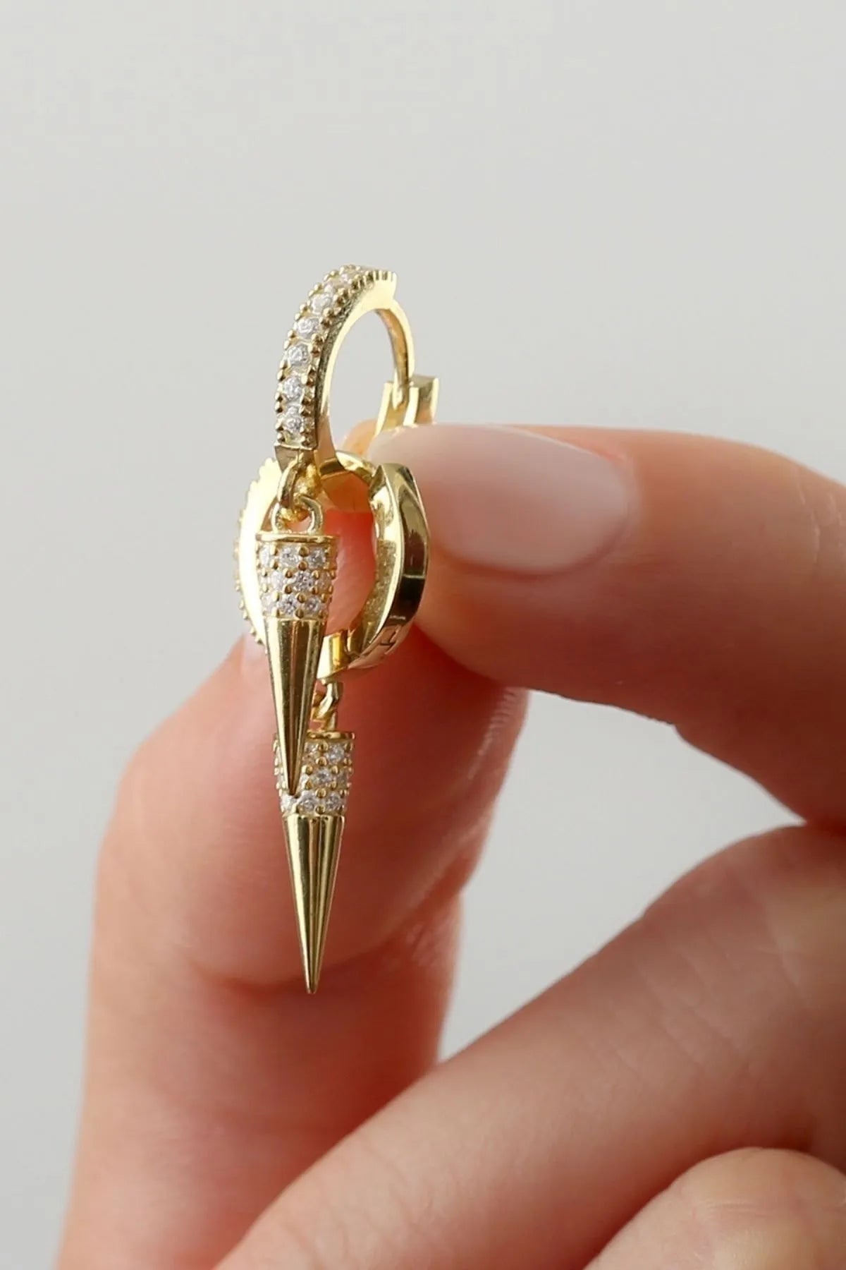 Edge doré - 925 boucles d'oreilles en argent sterling