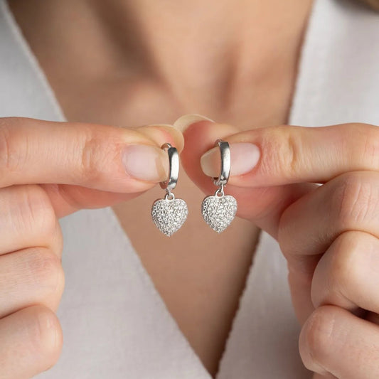 Spark Heart - 925 boucles d'oreilles en argent sterling