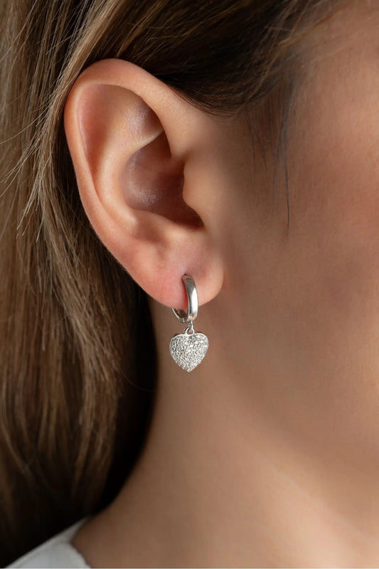 Spark Heart - 925 boucles d'oreilles en argent sterling