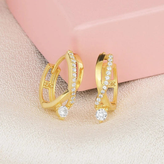 925 Sterling Silver Single Knitting Model Earrings