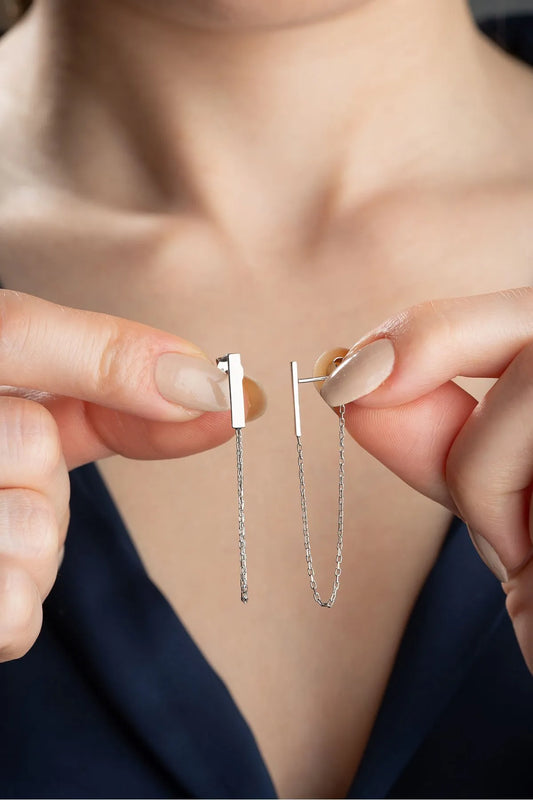 Flux d'argent - 925 boucles d'oreilles en argent sterling