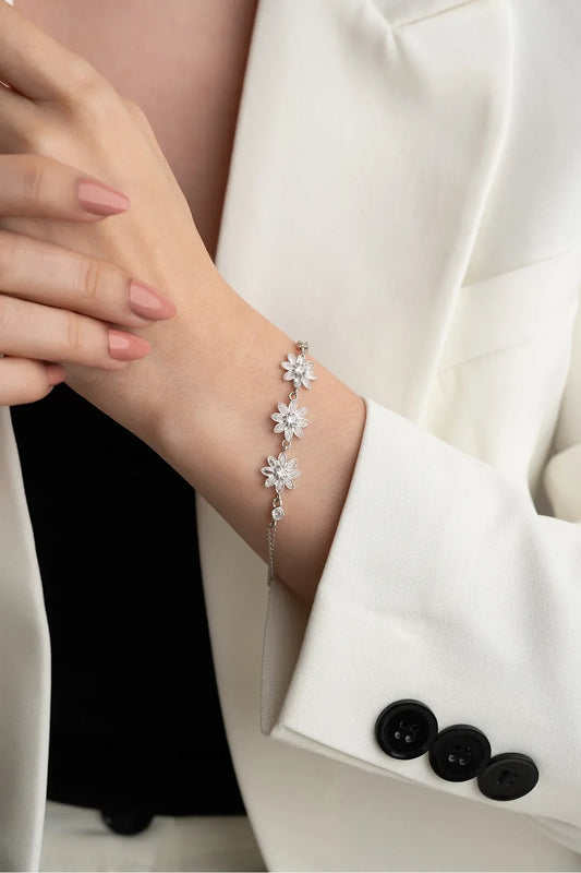 Bracelet en argent sterling Lotus Sparkle 925