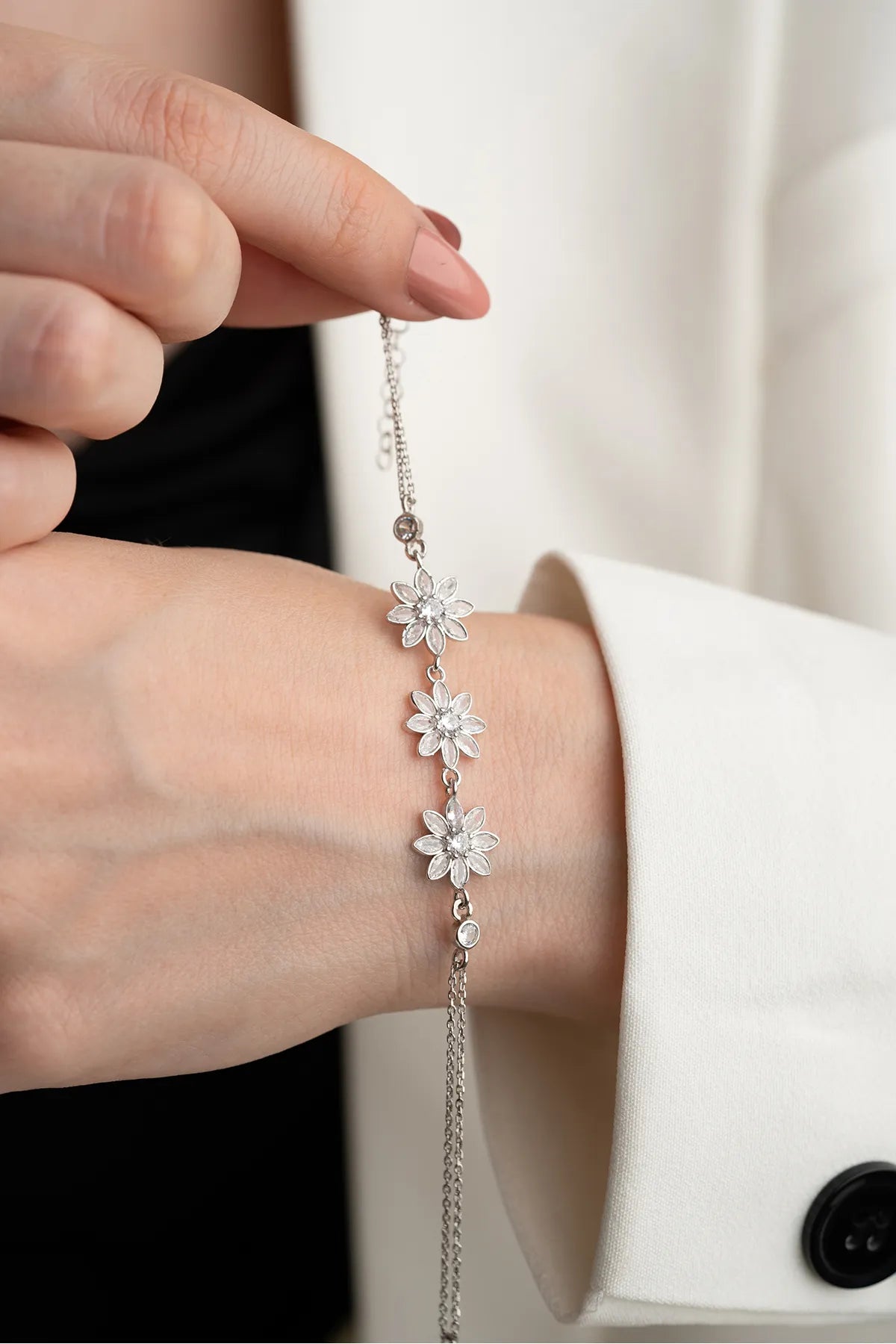 Lotus Işıltı 925 Ayar Gümüş Bileklik