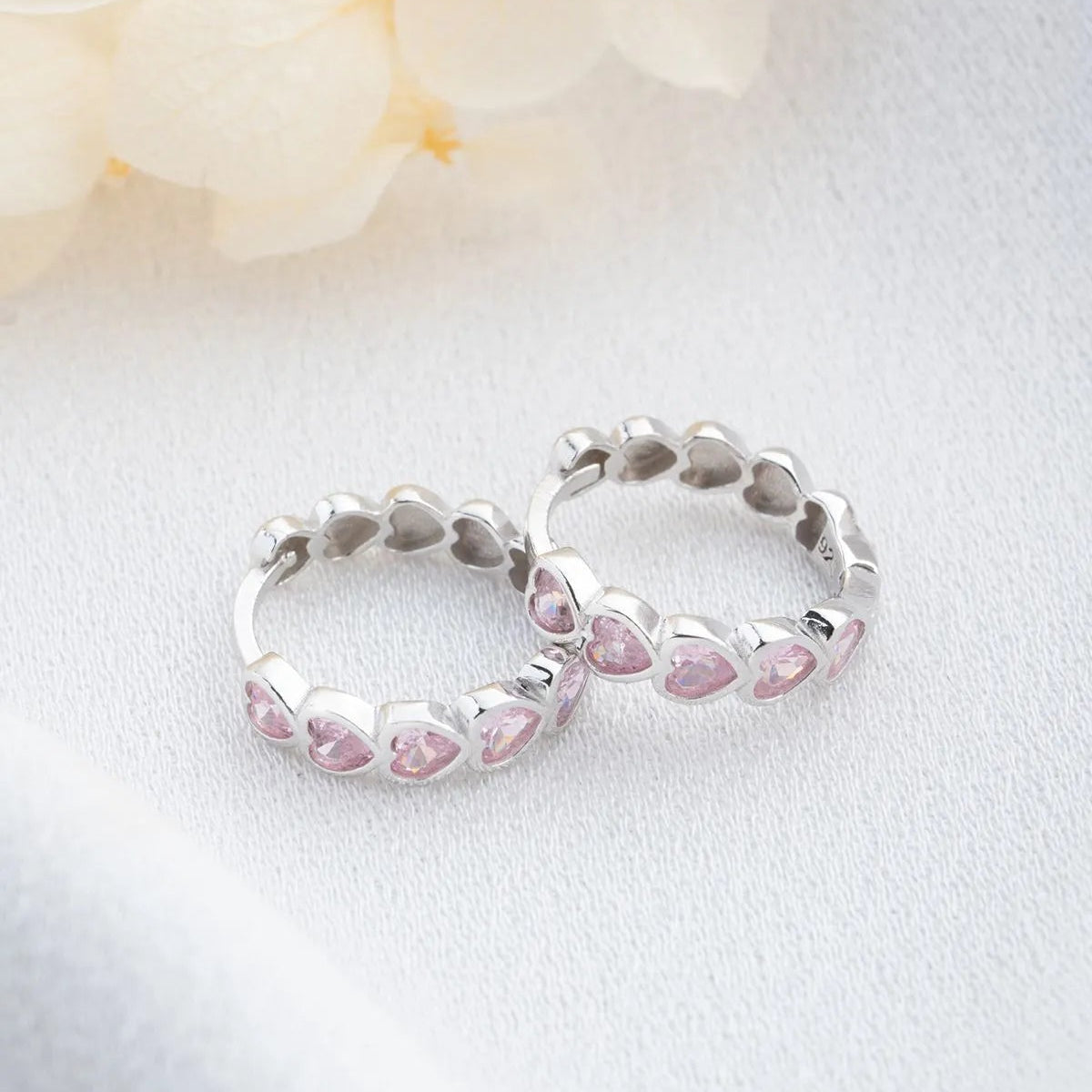 Coeurs doux - 925 boucles d'oreilles en argent sterling