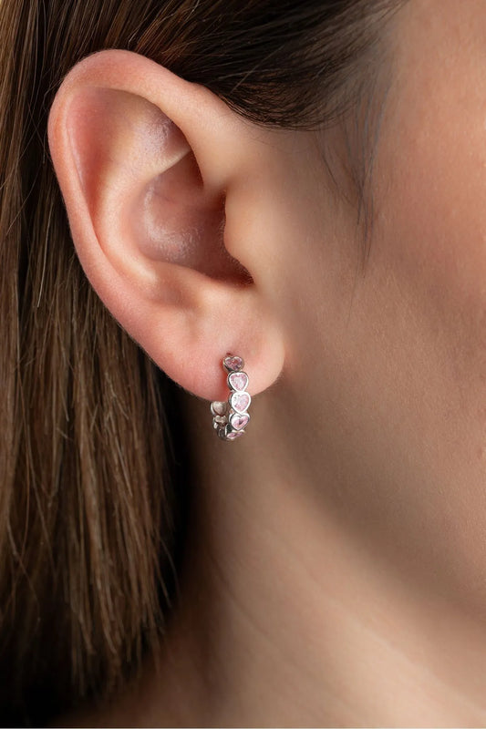 Coeurs doux - 925 boucles d'oreilles en argent sterling