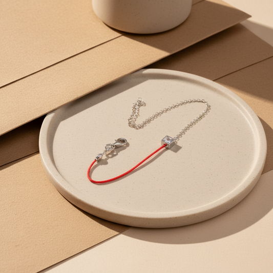 Red Spark 925 Sterling Silver Red Rope Bracelet