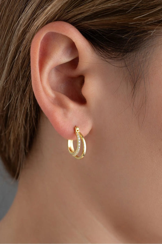 Duo Shine - 925 boucles d'oreilles en argent sterling