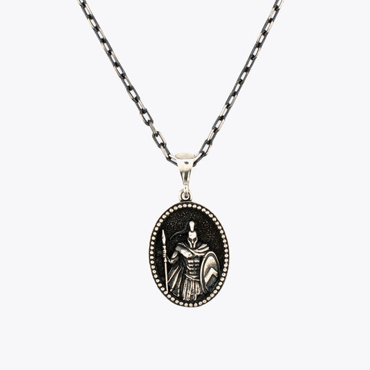 925 Collier pour hommes en argent sterling avec motif chevalier