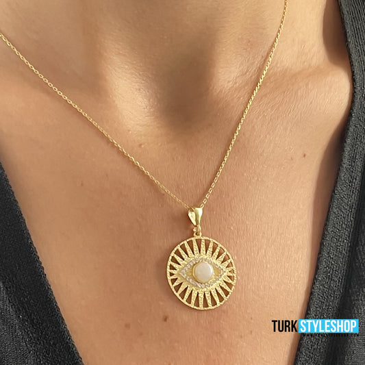 Lucky Sun Gold Plated Silver Necklace