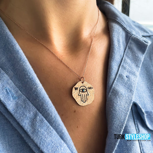 Fatma Main Hand Silver Necklace