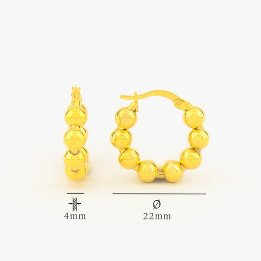 Boucles d'oreilles à anneau de garniture - 925 argent sterling - 22 mm