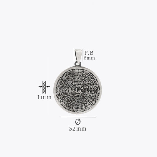 Esmaül Hüsna Collier masculin - 925 argent sterling