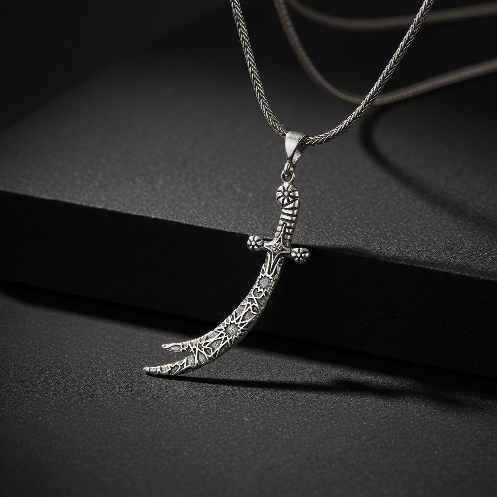 Zulfikar Sword Men's Silver Necklace