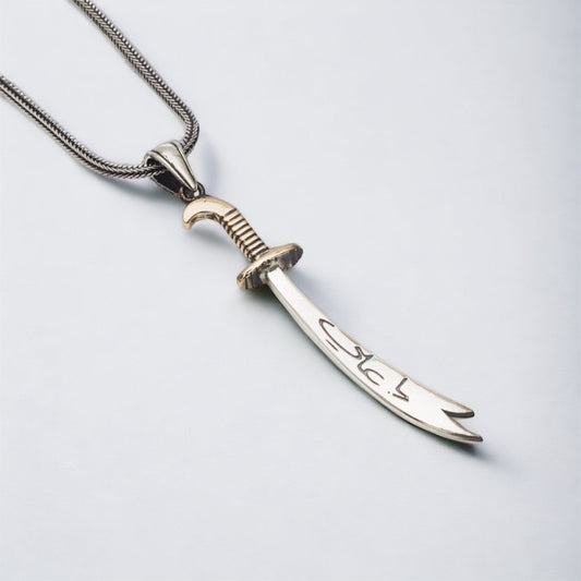 Zulfikar Sword mâle 925 Collier en argent sterling
