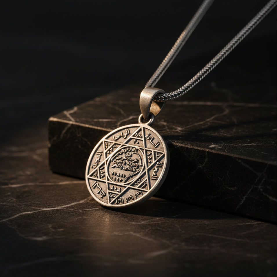 Hz. Süleyman Mührü Erkek 925 Ayar Gümüş Kolye