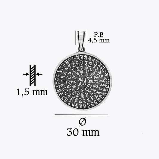 Esmaül Hüsna 925 Ayar Gümüş Kolye