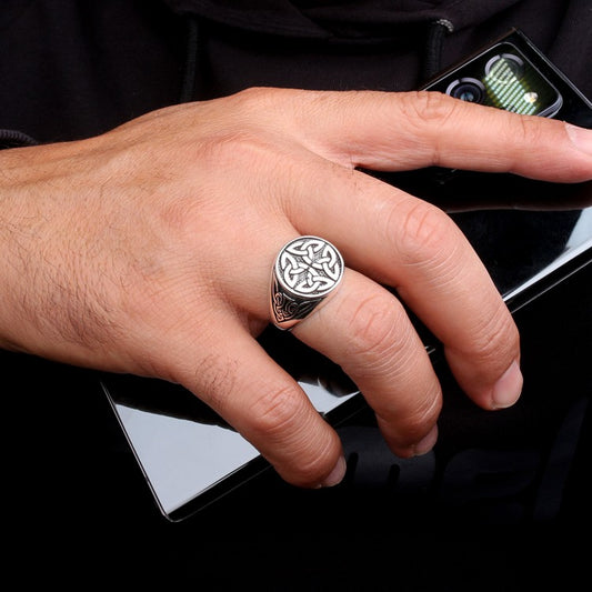 VARQ Bague pour homme motif celtique – Argent sterling 925