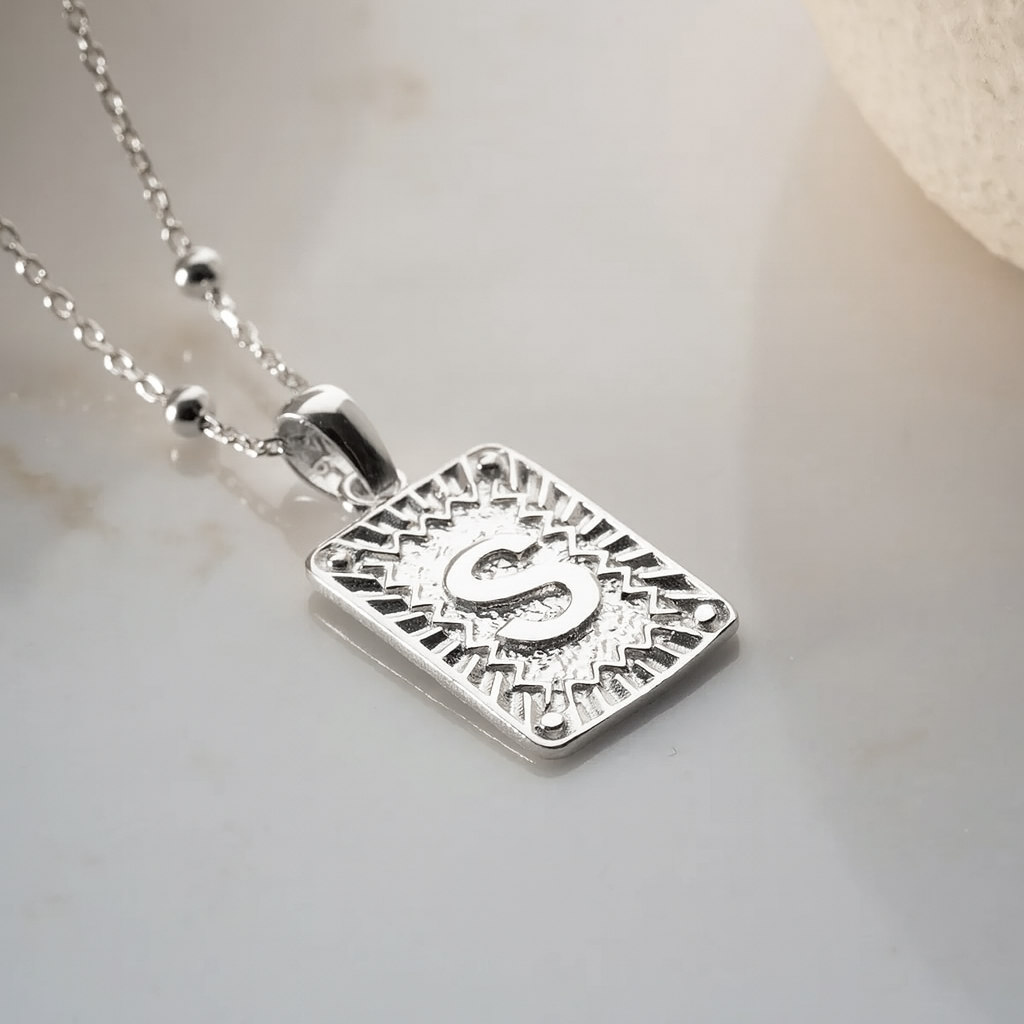 Personalisierte Buchstaben-Halskette – 925er Silber