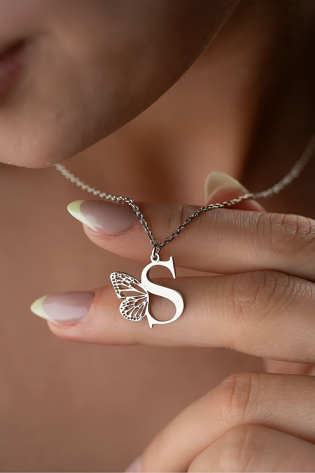 Collier de lettres ailé - 925 argent sterling