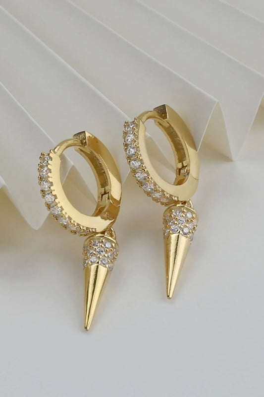 Edge doré - 925 boucles d'oreilles en argent sterling