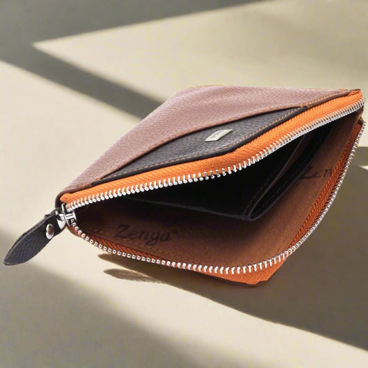 Fermuarli Gercek Deri Cüzdan