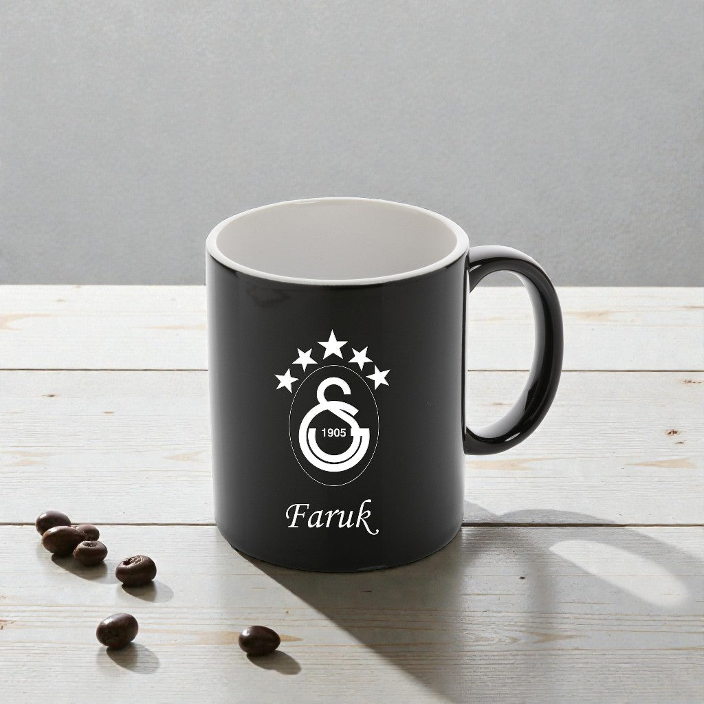 Tasse de porcelaine noire personnalisée