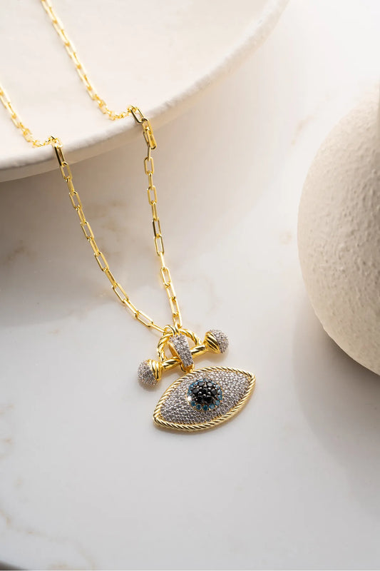 Collier Eye Blue Aura - 925 argent sterling