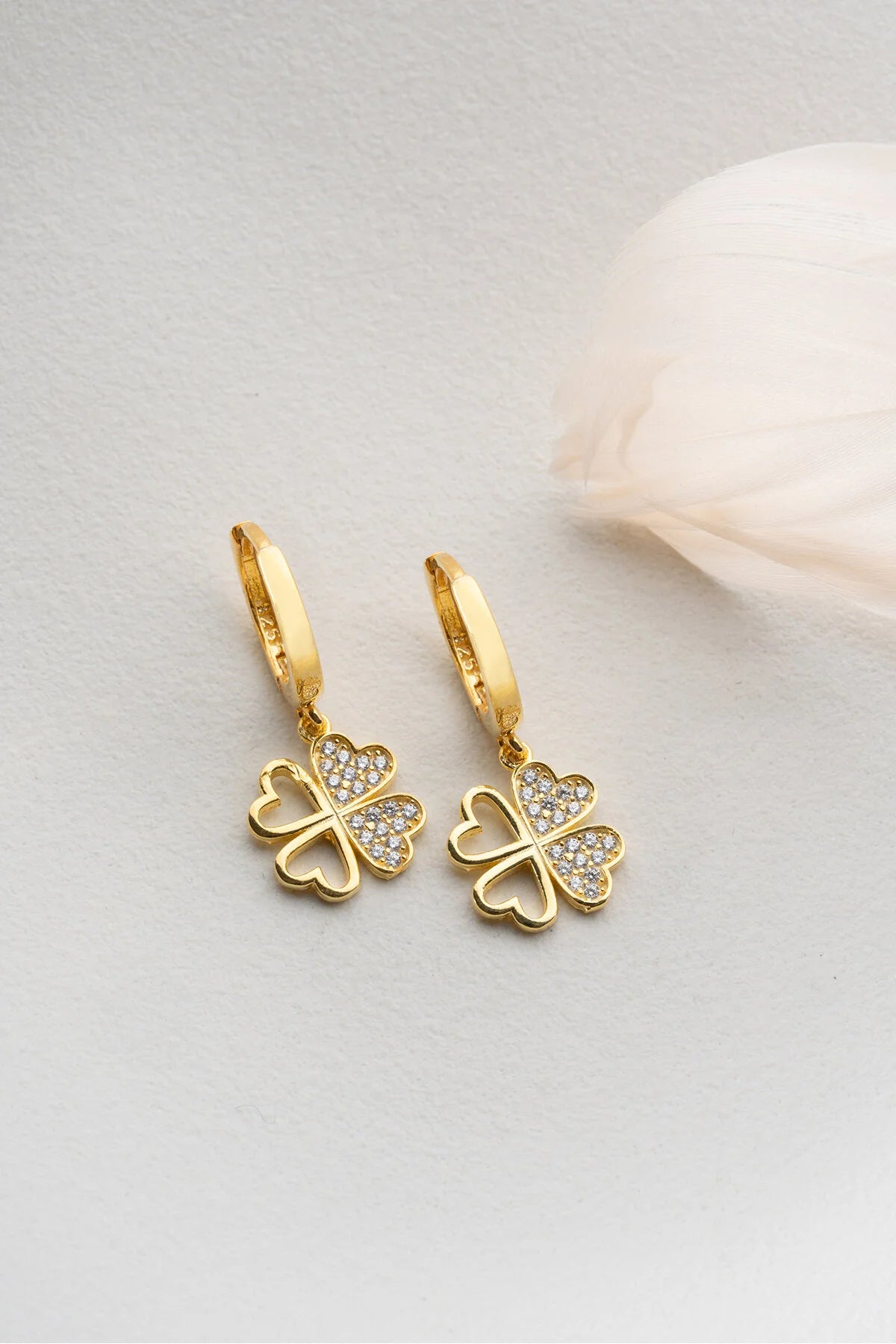 Yonca Küpe - 925 Ayar Gümüş