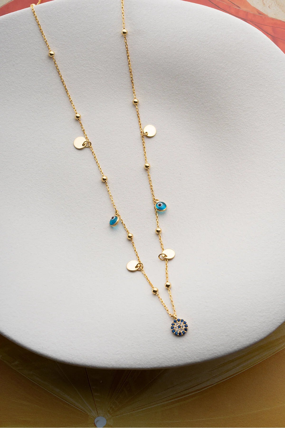 925 Ayar Gümüş Nazarlı Şans Kolye– Blue Aura