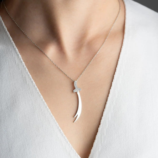 925 Ayar Gümüş Zülfikar Kılıcı Kolye -1