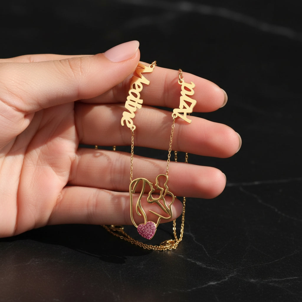 Anneler Günü İsim Yazılı Anne Bebek Kolye