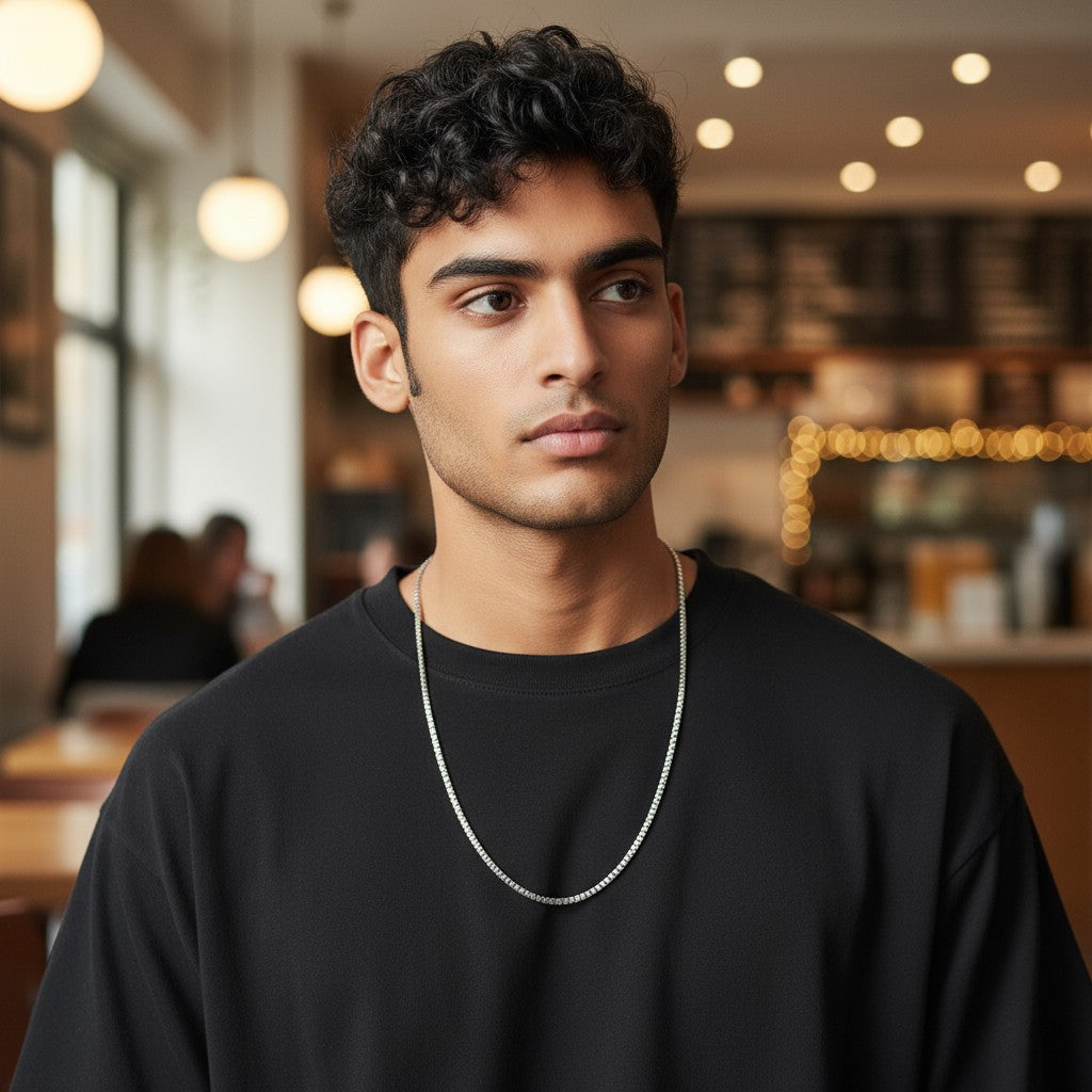 Halskette aus 925er Sterlingsilber für Herren (60 cm)