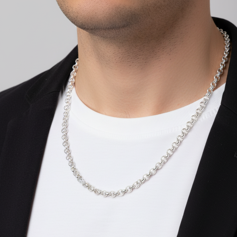 925 Sterling Silber Doch Ring Modell Herrenkette