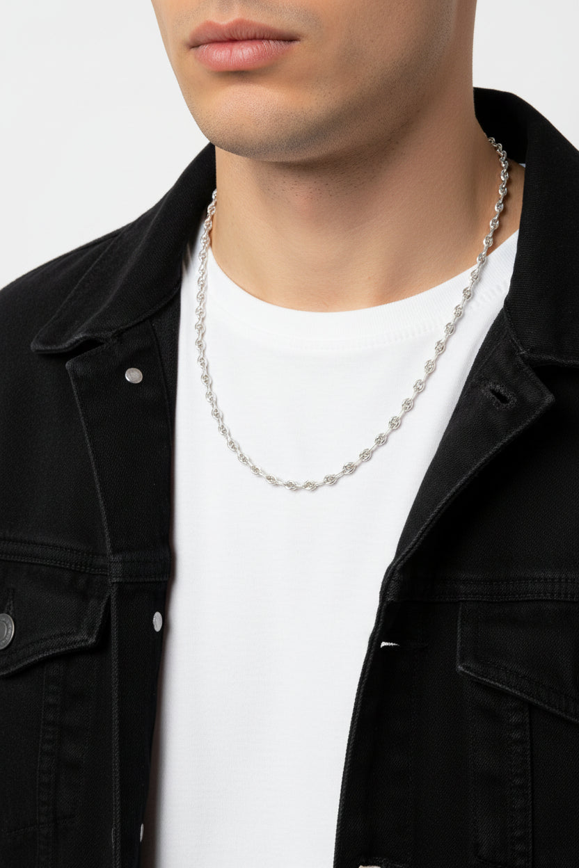 925 Ayar Gümüş Gemici Model Erkek Zinci