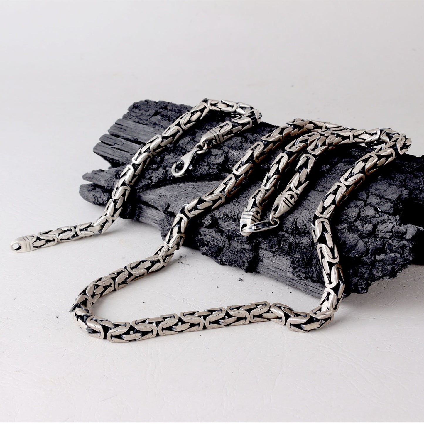 925 Ayar Gümüş Kral Zincir Kolye Bileklik Seti (5,8mm-55cm)