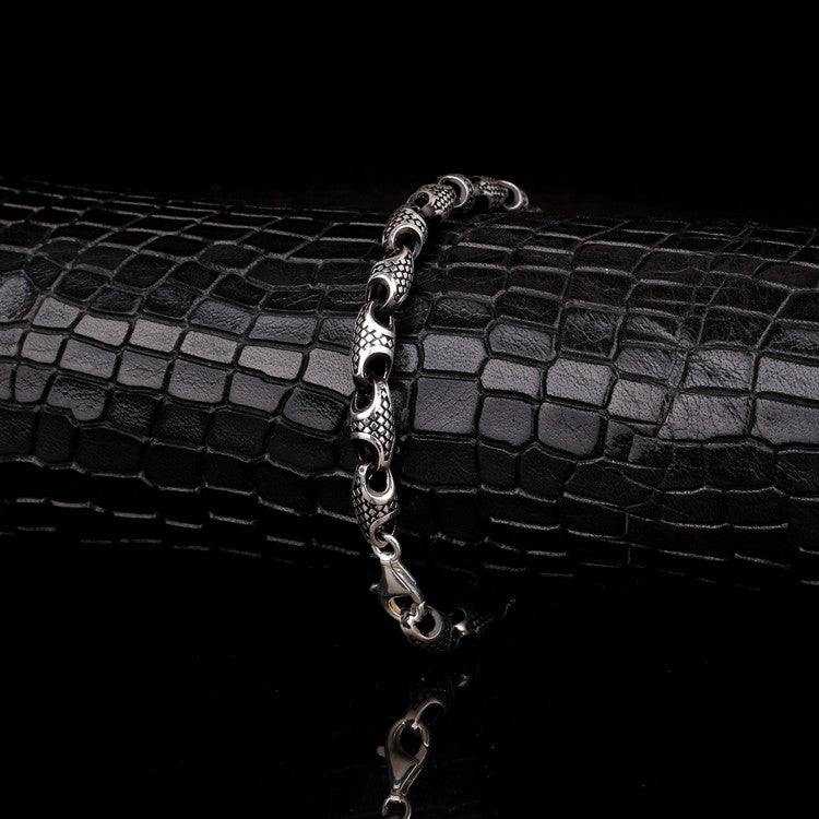 925 Ayar Gümüş Dark Scale Erkek Bileklik