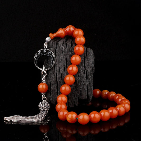 Ateş Kehribar Tesbih Ayyıldız