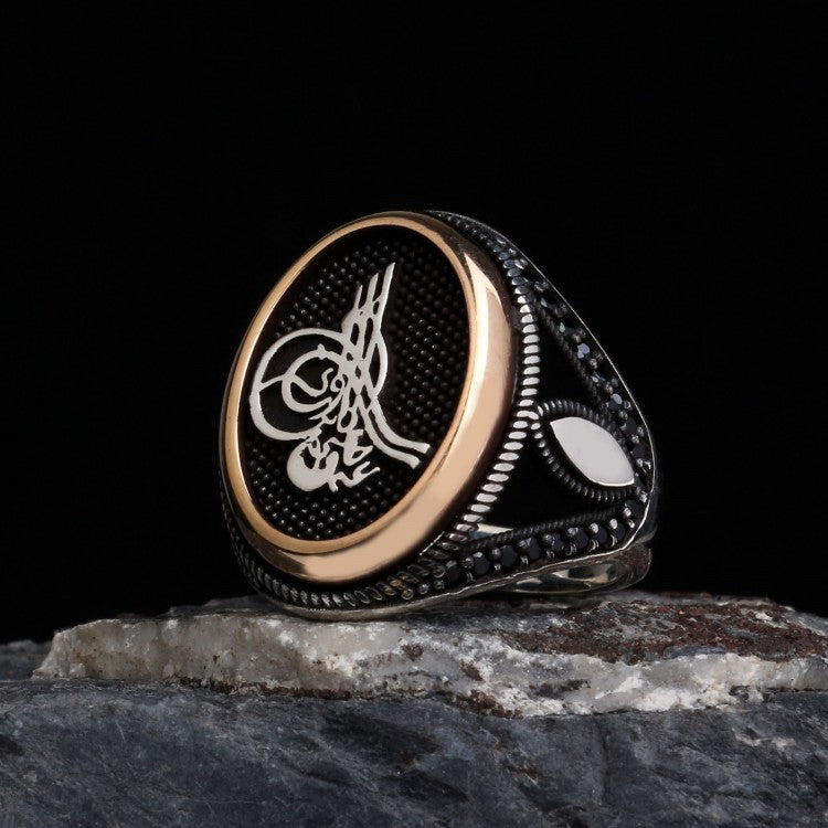 925 Ayar Gümüş Osmanlı Tuğralı Erkek Yüzük