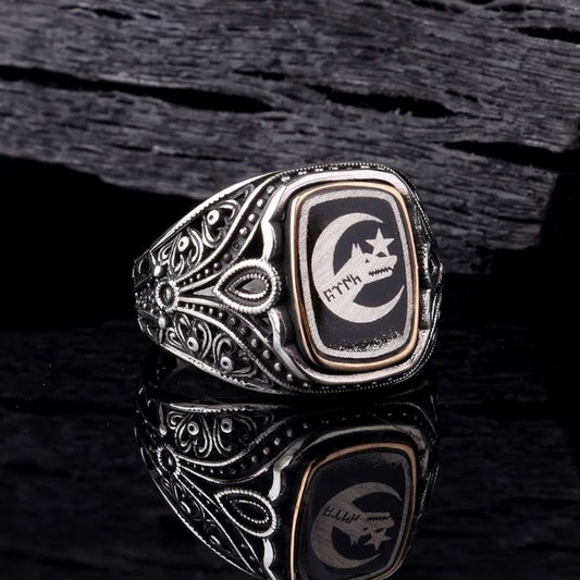 Bozkurt Göktürkçe Motifli 925 Ayar Gümüş Yüzük