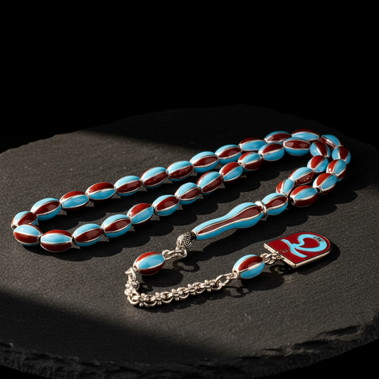 Trabzonspor Fan Prayer Beads & Personalized Lighter Gift Set | Wooden Box