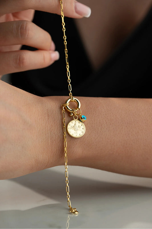 OttomanCharm 925 – Armband mit Reşat-Münze & Nazar
