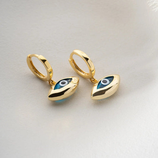925 Boucles d'oreilles pour les yeux en argent sterling - Aura bleue